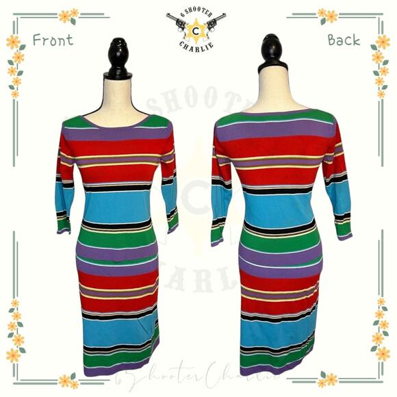 Grace Dane Lewis Womens Skirt Top Outfit Size Petite Small Color Block Striped - Picture 1 of 9